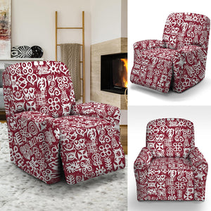 Red African Adinkra Tribe Symbols Recliner Slipcover