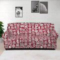 Red African Adinkra Tribe Symbols Sofa Cover