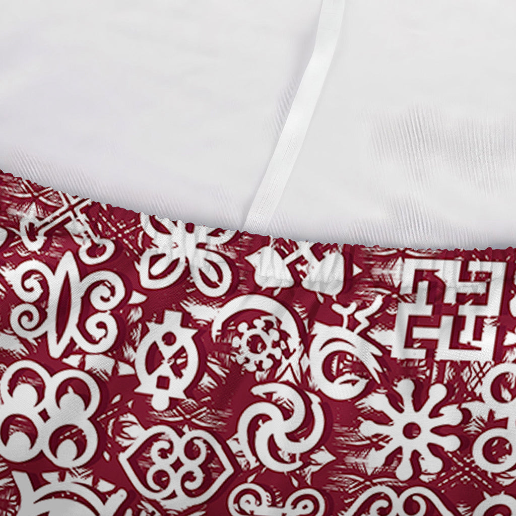 Red African Adinkra Tribe Symbols Sofa Cover