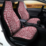 Red African Adinkra Tribe Symbols Universal Fit Car Seat Covers