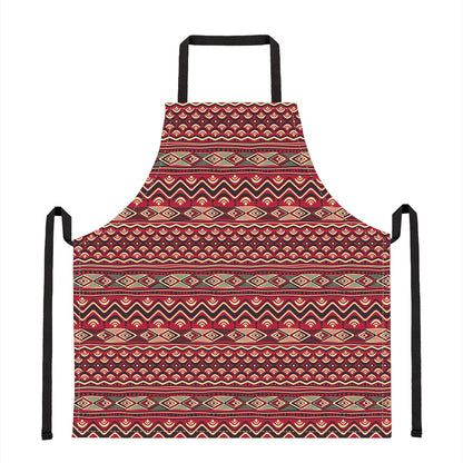 Red African Tribal Pattern Print Apron