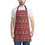 Red African Tribal Pattern Print Apron