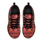 Red African Tribal Pattern Print Black Sneakers