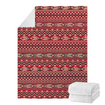 Red African Tribal Pattern Print Blanket
