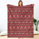 Red African Tribal Pattern Print Blanket