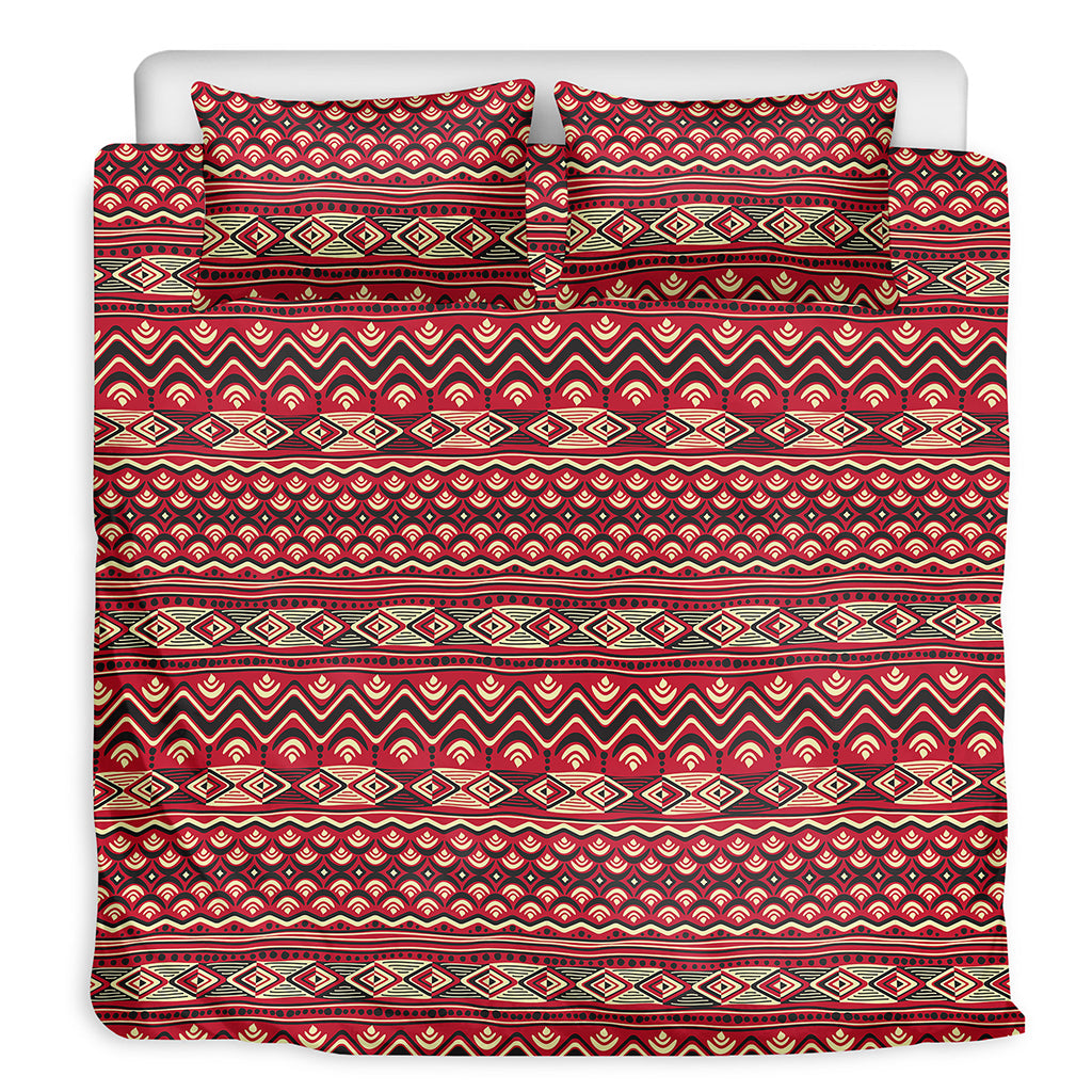 Red African Tribal Pattern Print Duvet Cover Bedding Set
