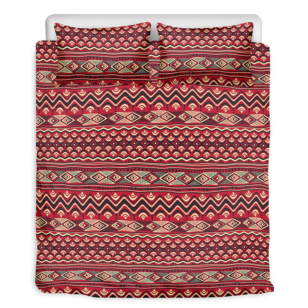 Red African Tribal Pattern Print Duvet Cover Bedding Set