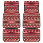 Red African Tribal Pattern Print Front and Back Car Floor Mats