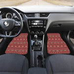 Red African Tribal Pattern Print Front and Back Car Floor Mats