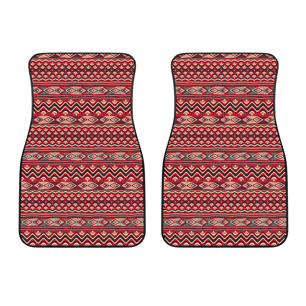 Red African Tribal Pattern Print Front Car Floor Mats