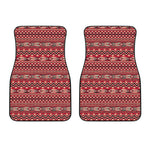 Red African Tribal Pattern Print Front Car Floor Mats