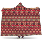 Red African Tribal Pattern Print Hooded Blanket