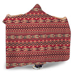 Red African Tribal Pattern Print Hooded Blanket
