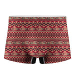 Red African Tribal Pattern Print Men's Boxer Briefs