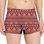 Red African Tribal Pattern Print Men's Boxer Briefs