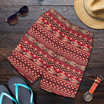 Red African Tribal Pattern Print Men's Shorts