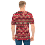 Red African Tribal Pattern Print Men's T-Shirt