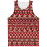 Red African Tribal Pattern Print Men's Tank Top