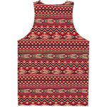 Red African Tribal Pattern Print Men's Tank Top