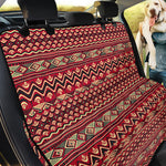 Red African Tribal Pattern Print Pet Car Back Seat Cover