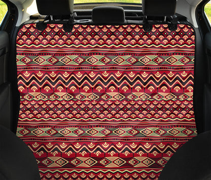 Red African Tribal Pattern Print Pet Car Back Seat Cover