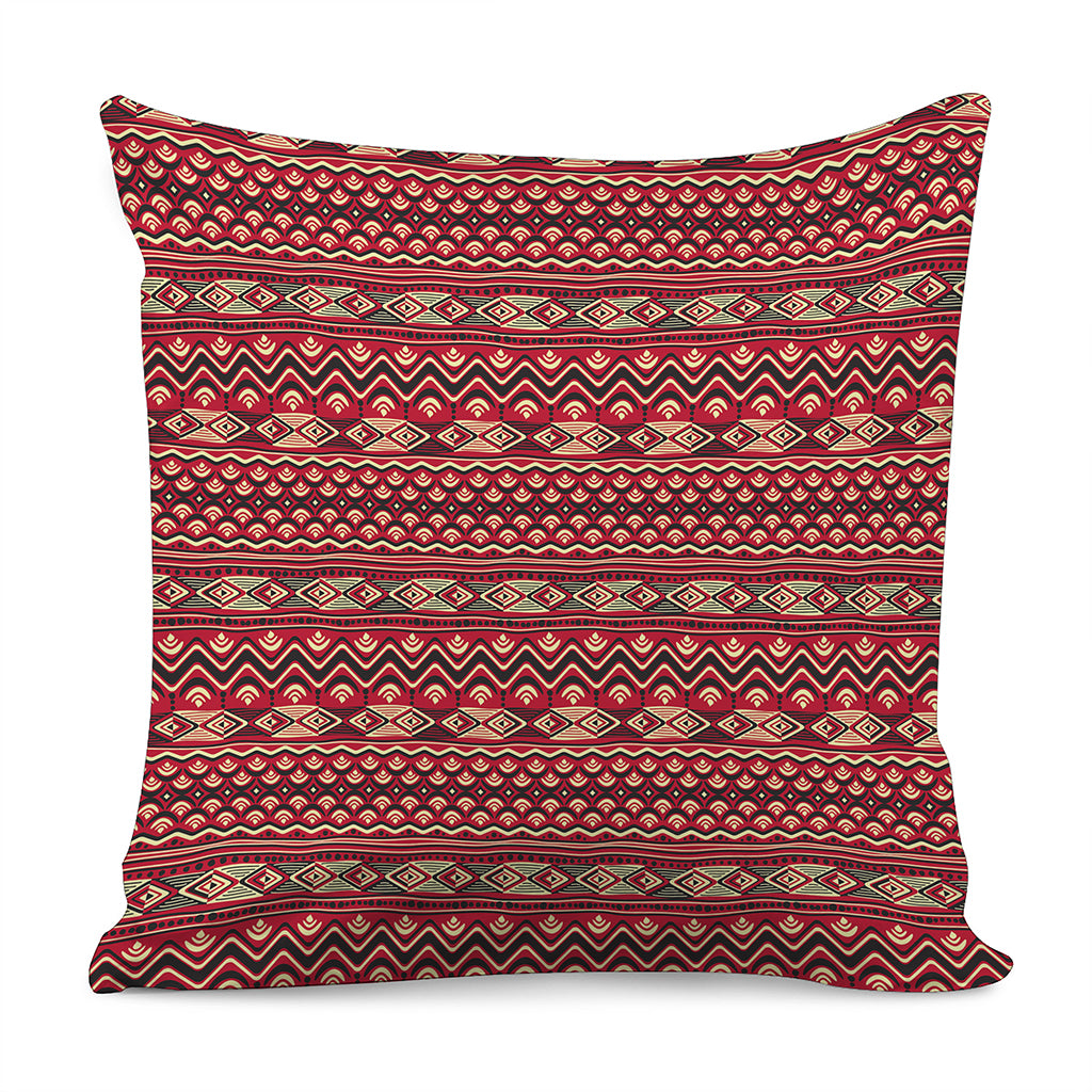 Red African Tribal Pattern Print Pillow Cover
