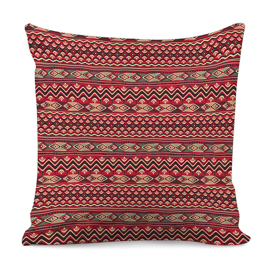 Red African Tribal Pattern Print Pillow Cover