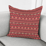Red African Tribal Pattern Print Pillow Cover