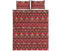 Red African Tribal Pattern Print Quilt Bed Set