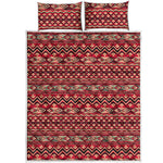 Red African Tribal Pattern Print Quilt Bed Set