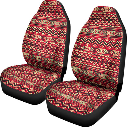 Red African Tribal Pattern Print Universal Fit Car Seat Covers