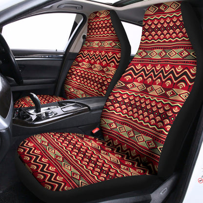 Red African Tribal Pattern Print Universal Fit Car Seat Covers