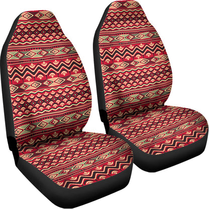 Red African Tribal Pattern Print Universal Fit Car Seat Covers