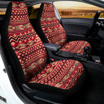 Red African Tribal Pattern Print Universal Fit Car Seat Covers