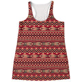 Red African Tribal Pattern Print Women's Racerback Tank Top