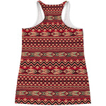 Red African Tribal Pattern Print Women's Racerback Tank Top