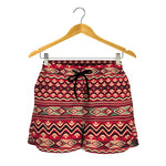 Red African Tribal Pattern Print Women's Shorts