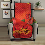 Red Alstroemeria Print Armchair Protector