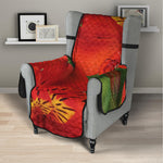 Red Alstroemeria Print Armchair Protector