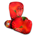 Red Alstroemeria Print Boxing Gloves