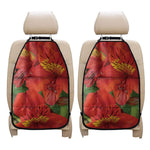 Red Alstroemeria Print Car Seat Organizers