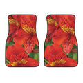 Red Alstroemeria Print Front Car Floor Mats