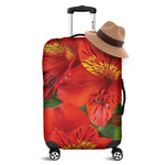 Red Alstroemeria Print Luggage Cover