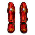 Red Alstroemeria Print Muay Thai Shin Guards