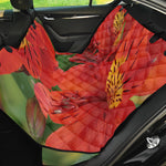 Red Alstroemeria Print Pet Car Back Seat Cover