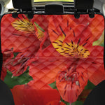 Red Alstroemeria Print Pet Car Back Seat Cover