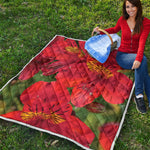 Red Alstroemeria Print Quilt