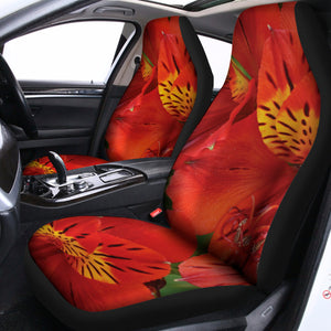 Red Alstroemeria Print Universal Fit Car Seat Covers