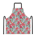 Red Amaryllis Pattern Print Apron