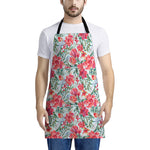 Red Amaryllis Pattern Print Apron